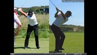 Jon Rahm golf swing  Long Iron faceon amp downtheline July 2017 [upl. by Menon]