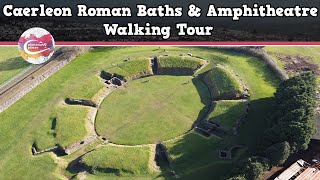 CAERLEON ROMAN BATHS amp AMPHITHEATRE WALES  Walking Tour  Pinned on Places [upl. by Hsara]