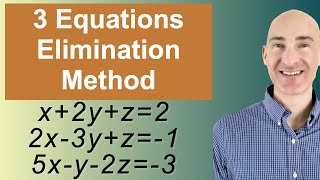 Solving Systems of 3 Equations Elimination [upl. by Anneiv743]