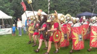 Roman Reenactment at the Amphitheatre in Caerleon Marching In [upl. by Sumner]