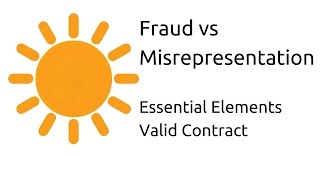 Fraud vs Misrepresentation  Other Essential Elements of a Valid Contract  CA CPT  CS amp CMA [upl. by Han]