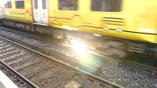 Merseyrail 507 009 making arcs at Birkdale station [upl. by Ronyam]